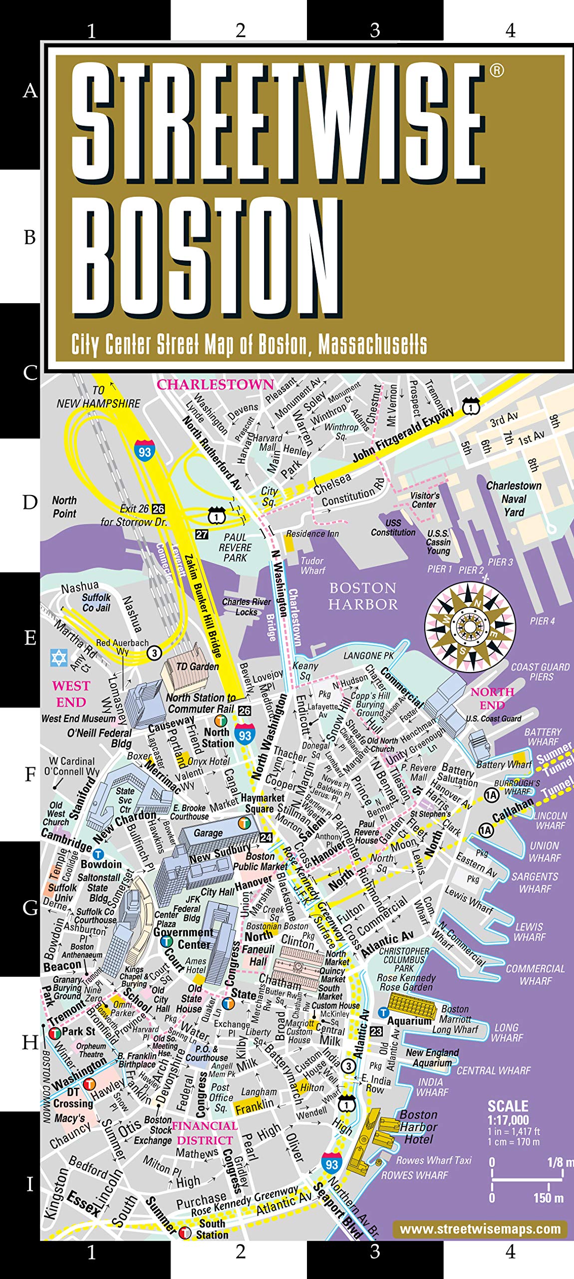 Streetwise Boston Map - Laminated City Center Street Map of Boston, Massachusetts: City Plans (Michelin Streetwise) Leisure, Home & Garden
