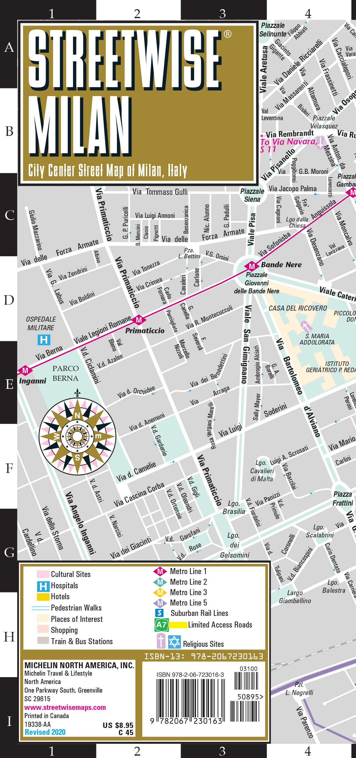 Streetwise Milan Map - Laminated City Center Street Map of Milan, Italy Leisure, Home & Garden