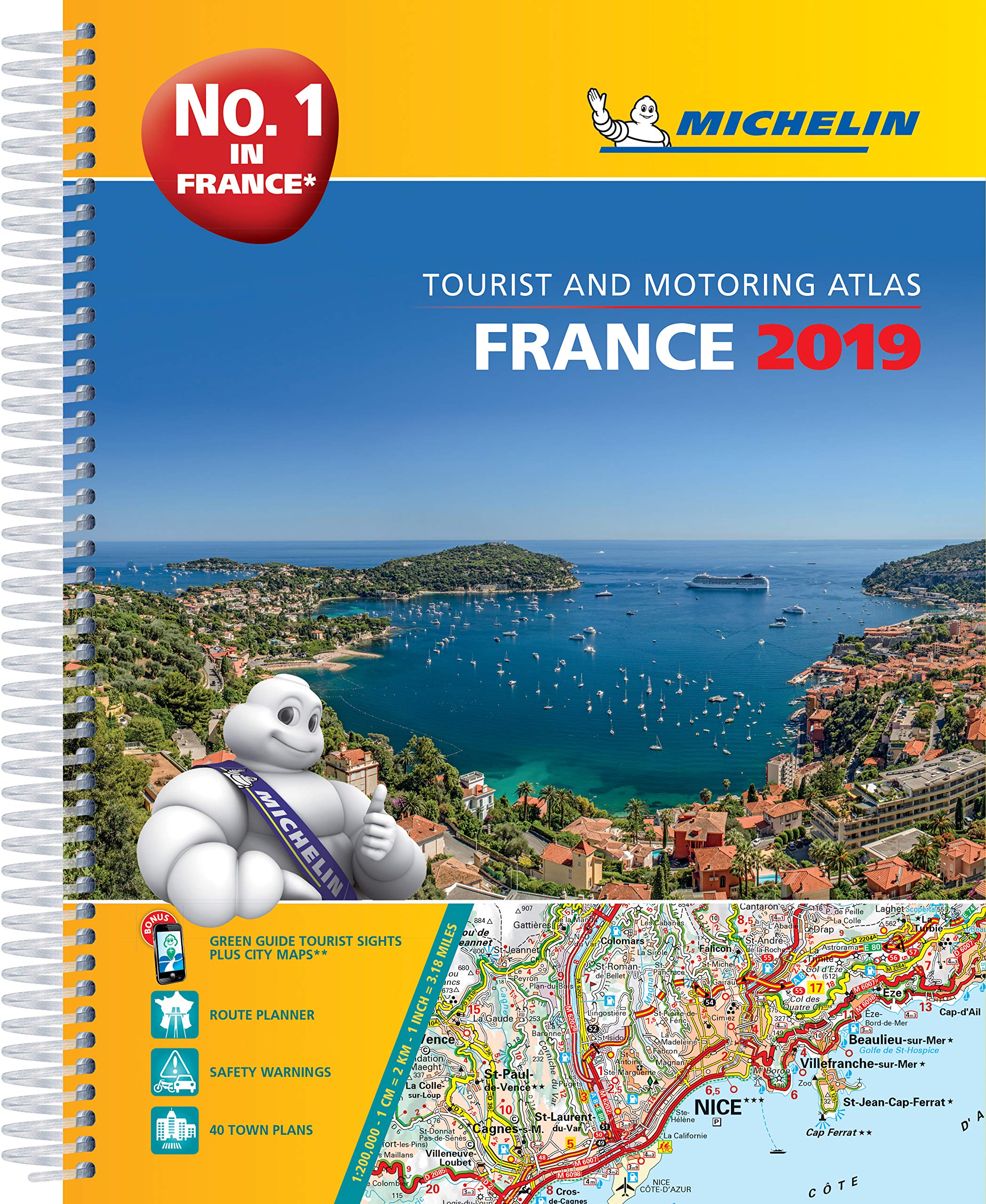 France 2019 -A4 Tourist & Motoring Atlas: Tourist & Motoring Atlas A4 spiral (Michelin Road Atlases) Maps & Plans