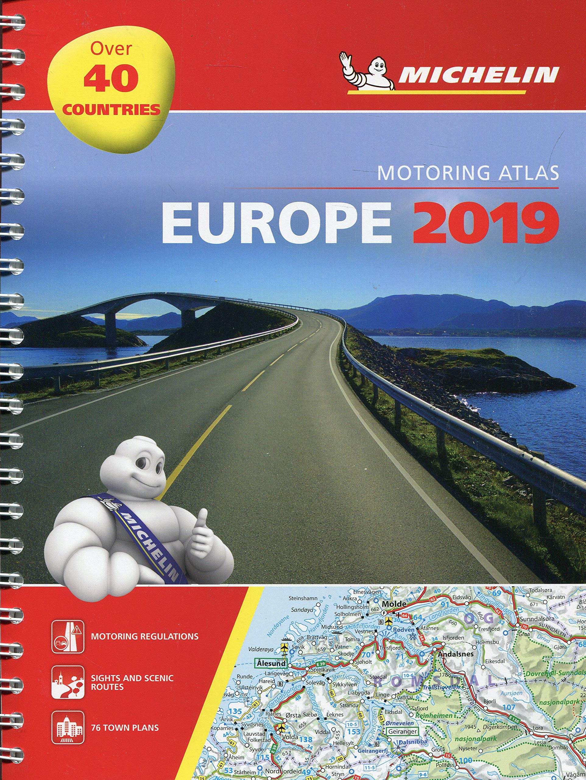 Europe 2019 - Tourist and Motoring Atlas (A4-Spirale): Tourist & Motoring Atlas A4 spiral book