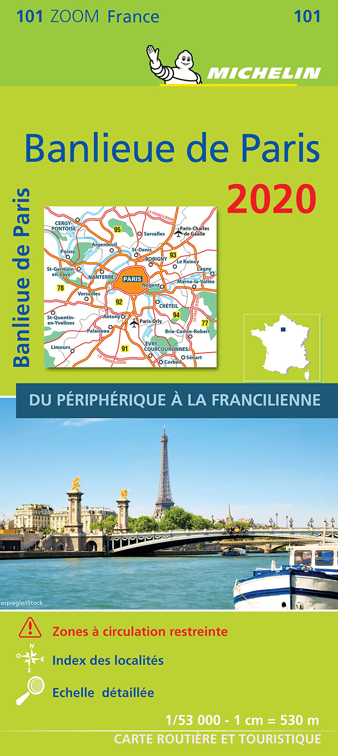 PARIS BANLIEUE 11101 CARTE MICHELIN KAART 2020 Leisure, Home & Garden