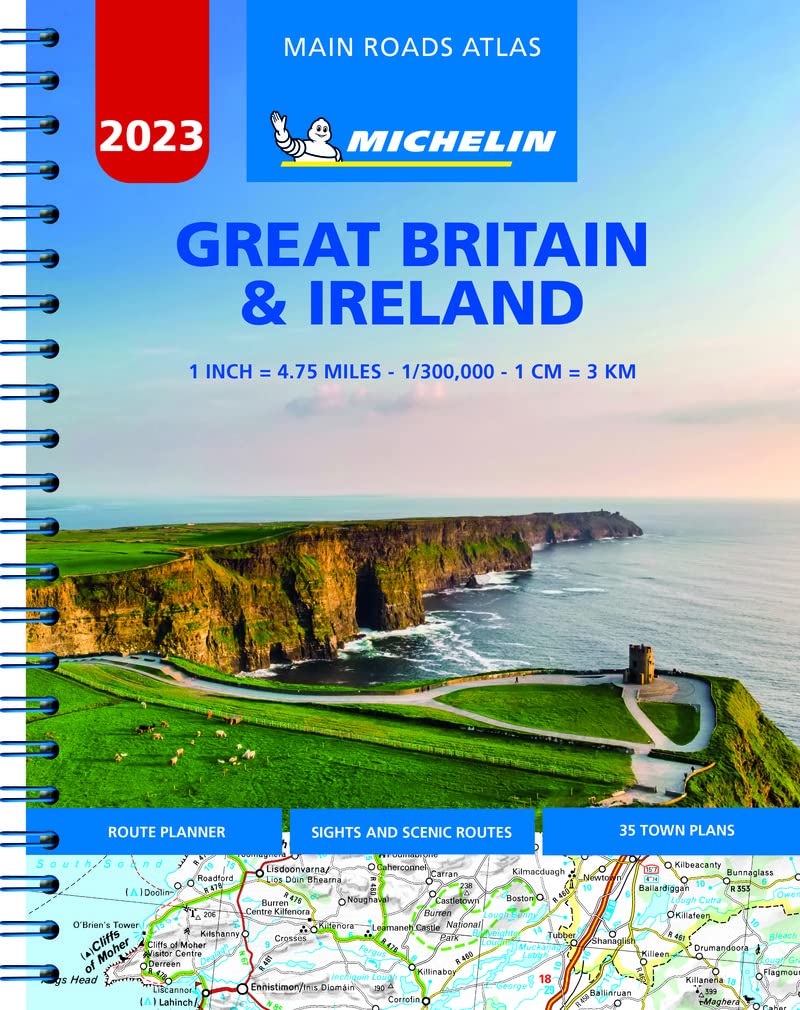 Great Britain & Ireland 2023 - Mains Roads Atlas (A4-Spiral) Leisure, Home & Garden