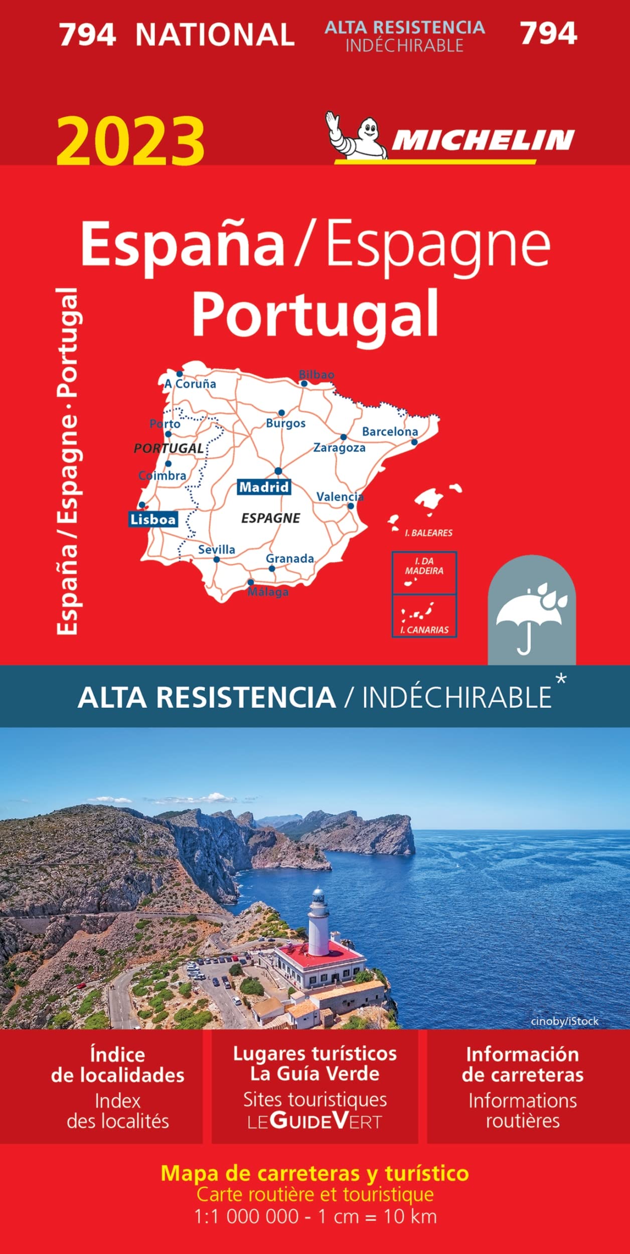 ESPANA PORTUGAL INDECHIRABLE 17794 2023: Wegenkaart Schaal 1 : 1.000.000 (Nationale kaarten Michelin) Leisure, Home & Garden