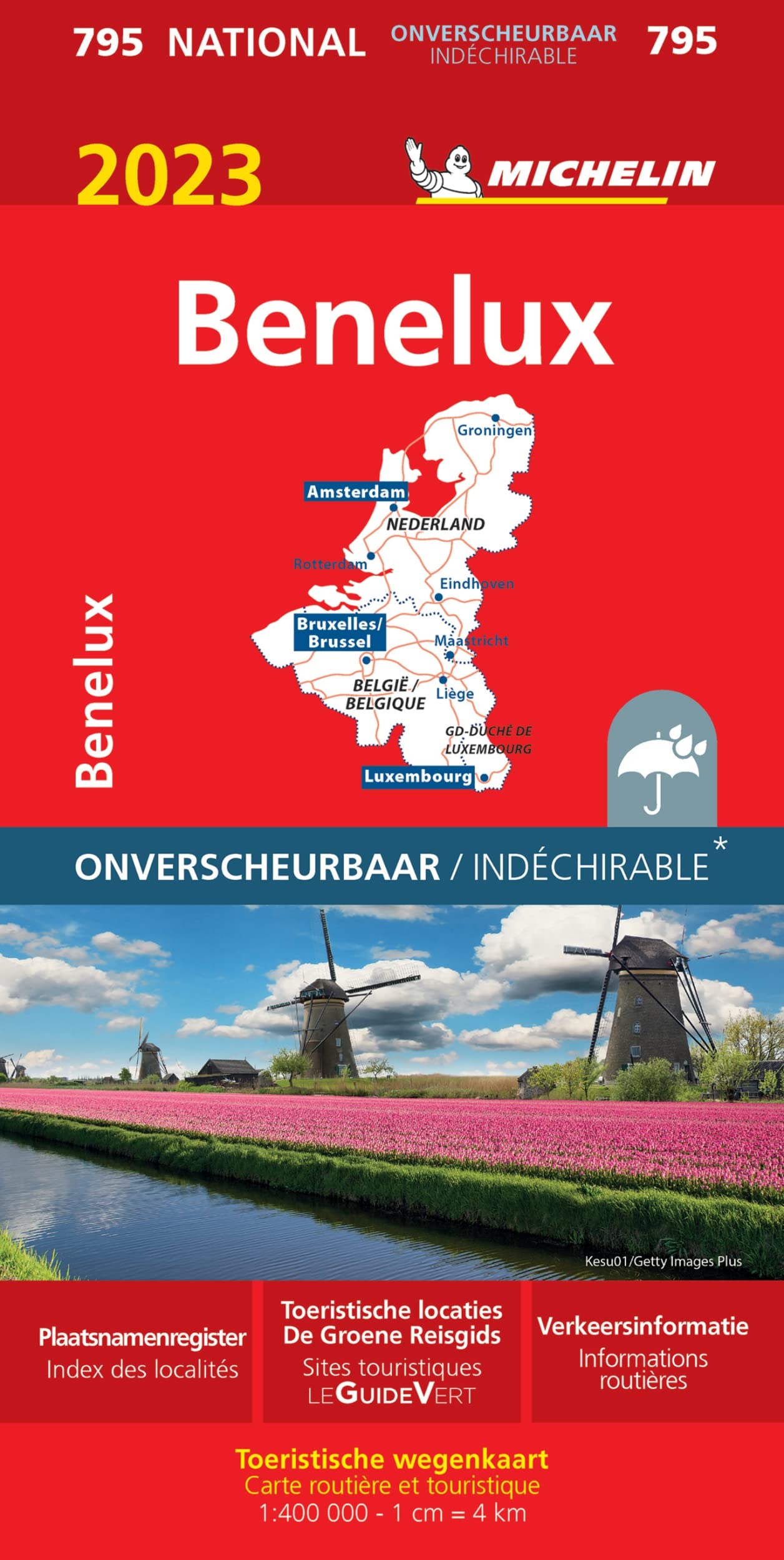 BENELUX INDECHIRABLE 17795 2023: Wegenkaart Schaal 1 : 300.000 (Nationale kaarten Michelin) Leisure, Home & Garden