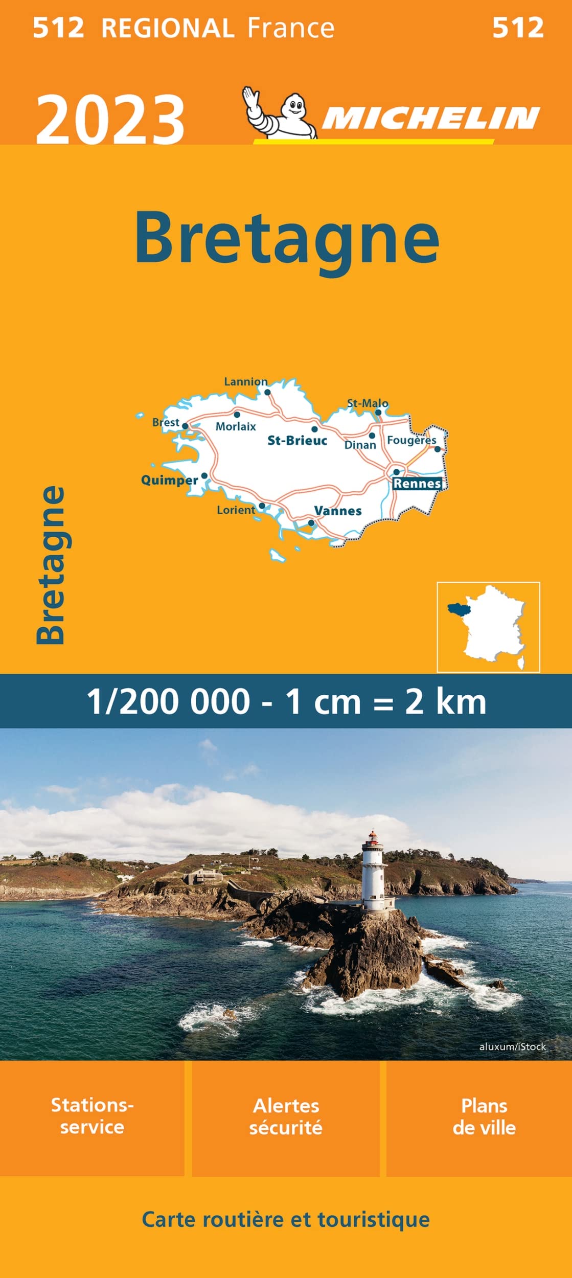 BRETAGNE 10512 2023: Wegenkaart Schaal 1 : 200.000 (Regionale kaarten Michelin) Leisure, Home & Garden
