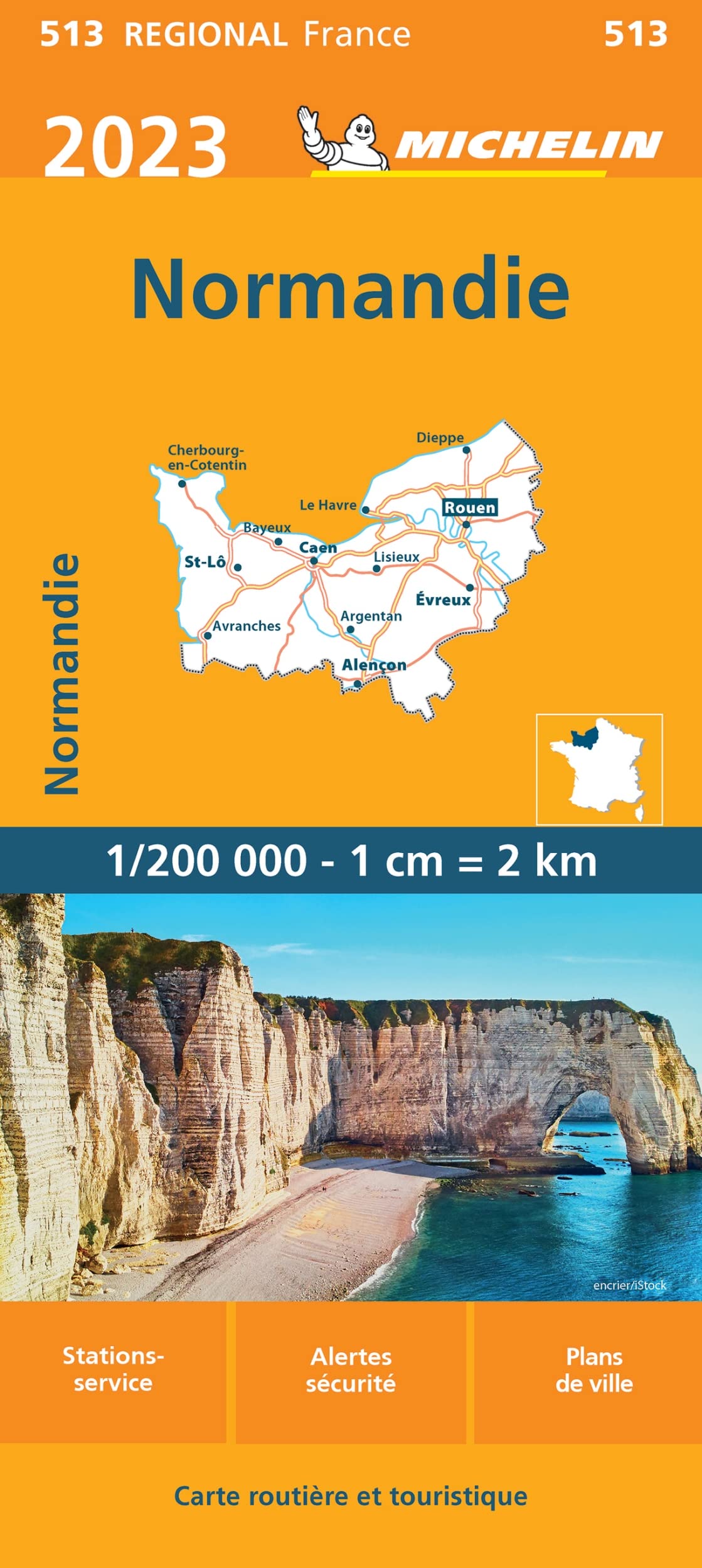NORMANDIE 10513 2023: Wegenkaart Schaal 1 : 200.000 (Regionale kaarten Michelin) Leisure, Home & Garden