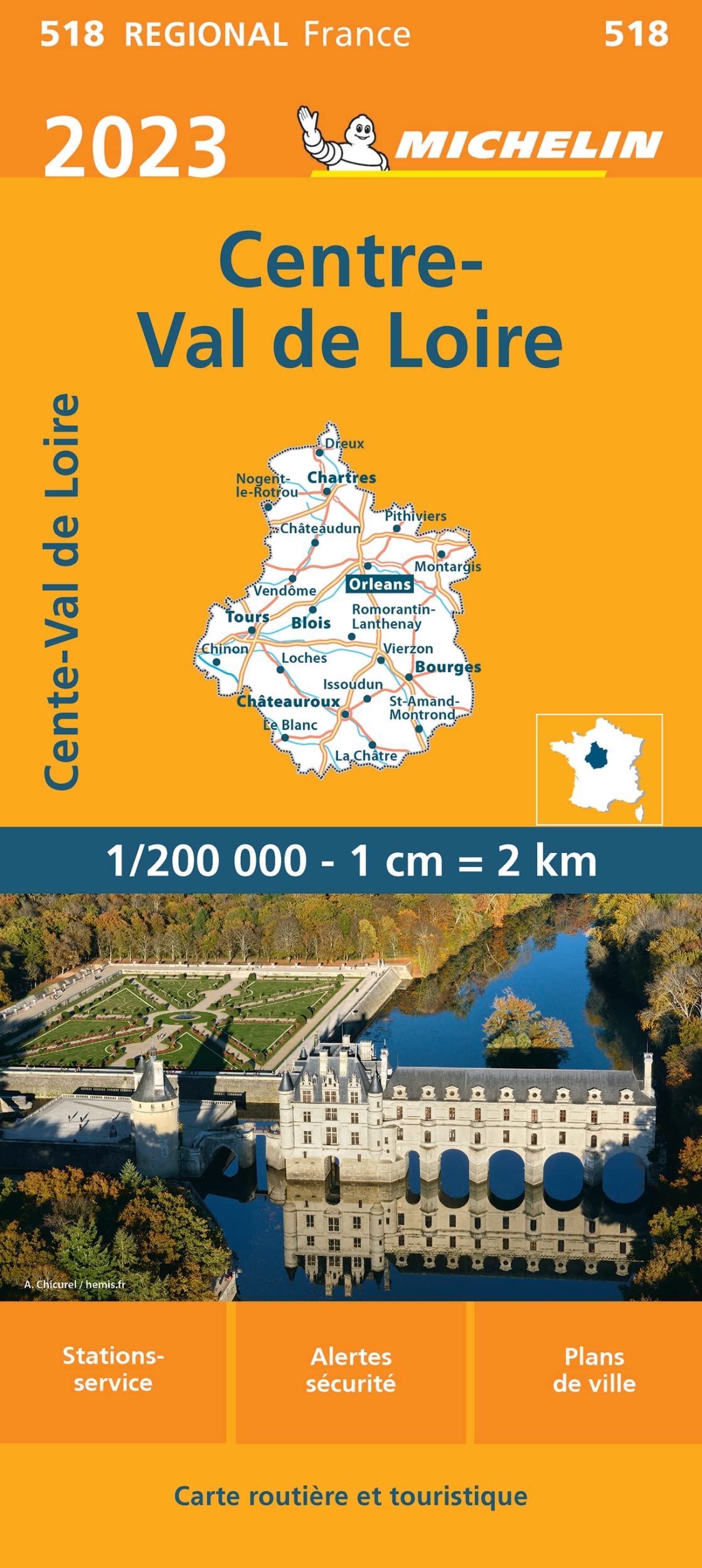 CENTRE VAL DE LOIRE 10518 2023: Wegenkaart Schaal 1 : 200.000 (Regionale kaarten Michelin) Leisure, Home & Garden