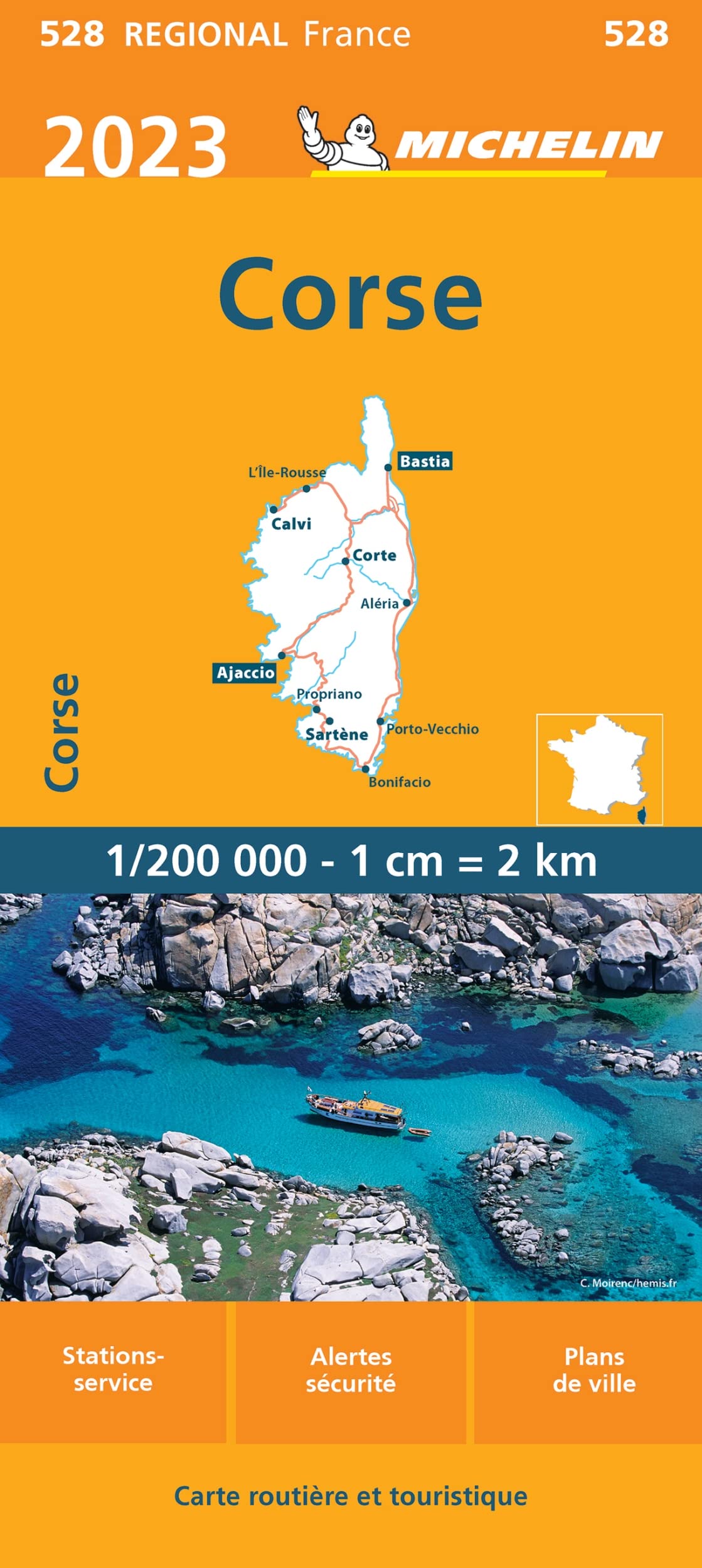 CORSE 10528 2023: Wegenkaart Schaal 1 : 200.000 (Regionale kaarten Michelin) Leisure, Home & Garden