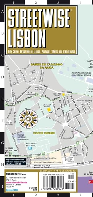 Streetwise Lisbon Map: City Center Street Map of Lisbon, Portugal (Michelin Maps) Stationery