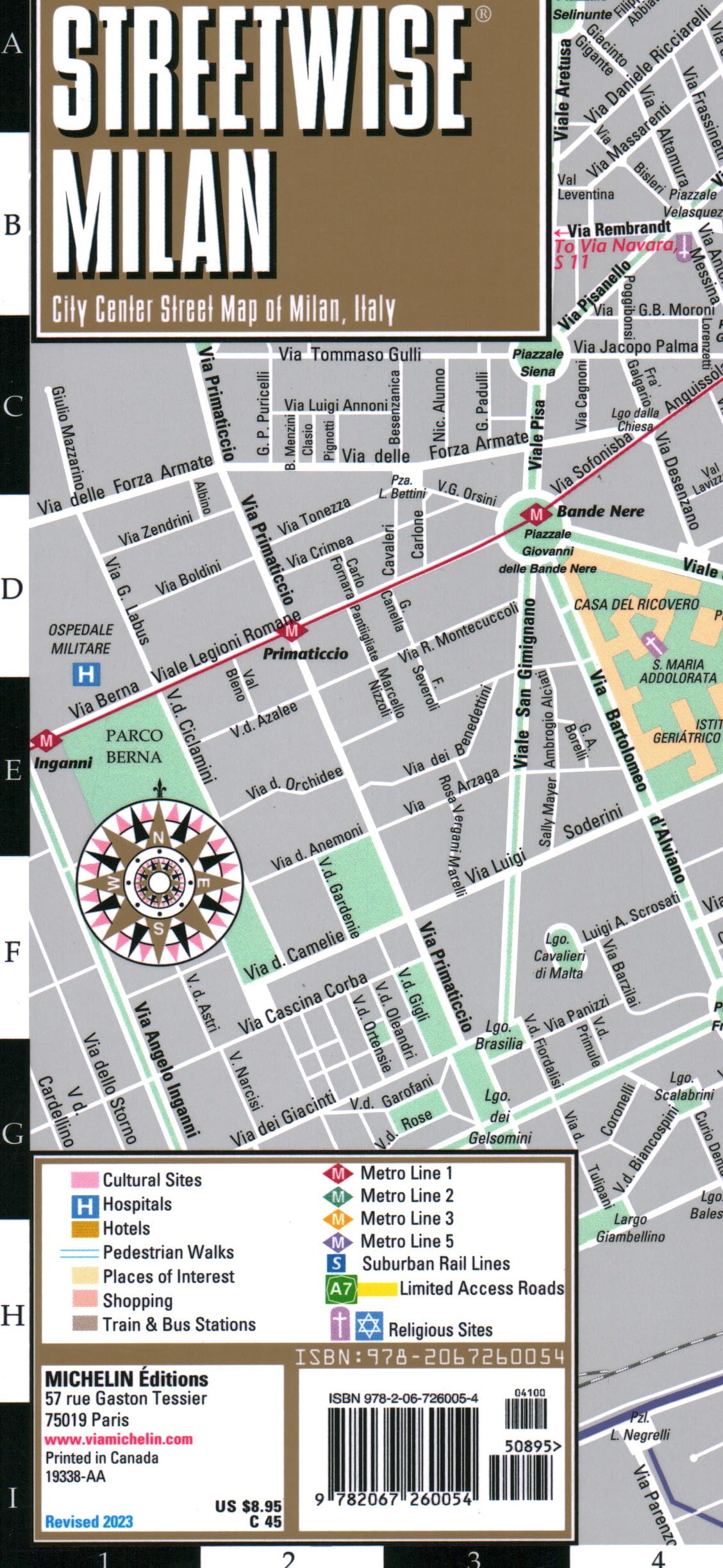 Streetwise Milan Map: City Center Street Map of Milan, Italy (Michelin Maps) Maps & Plans