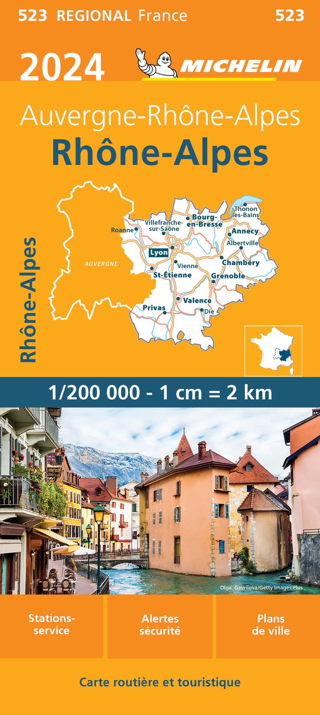 Rhône-Alpes - Auvergne 2024 (523): wegenkaart schaal 1:200.000 (Régional France, Band 523) Leisure, Home & Garden