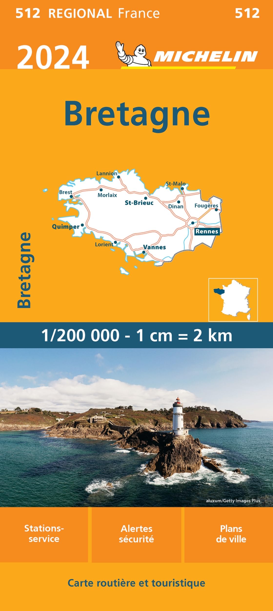Bretagne 2024 (512): wegenkaart schaal 1:200.000 (Régional France, Band 512) Leisure, Home & Garden