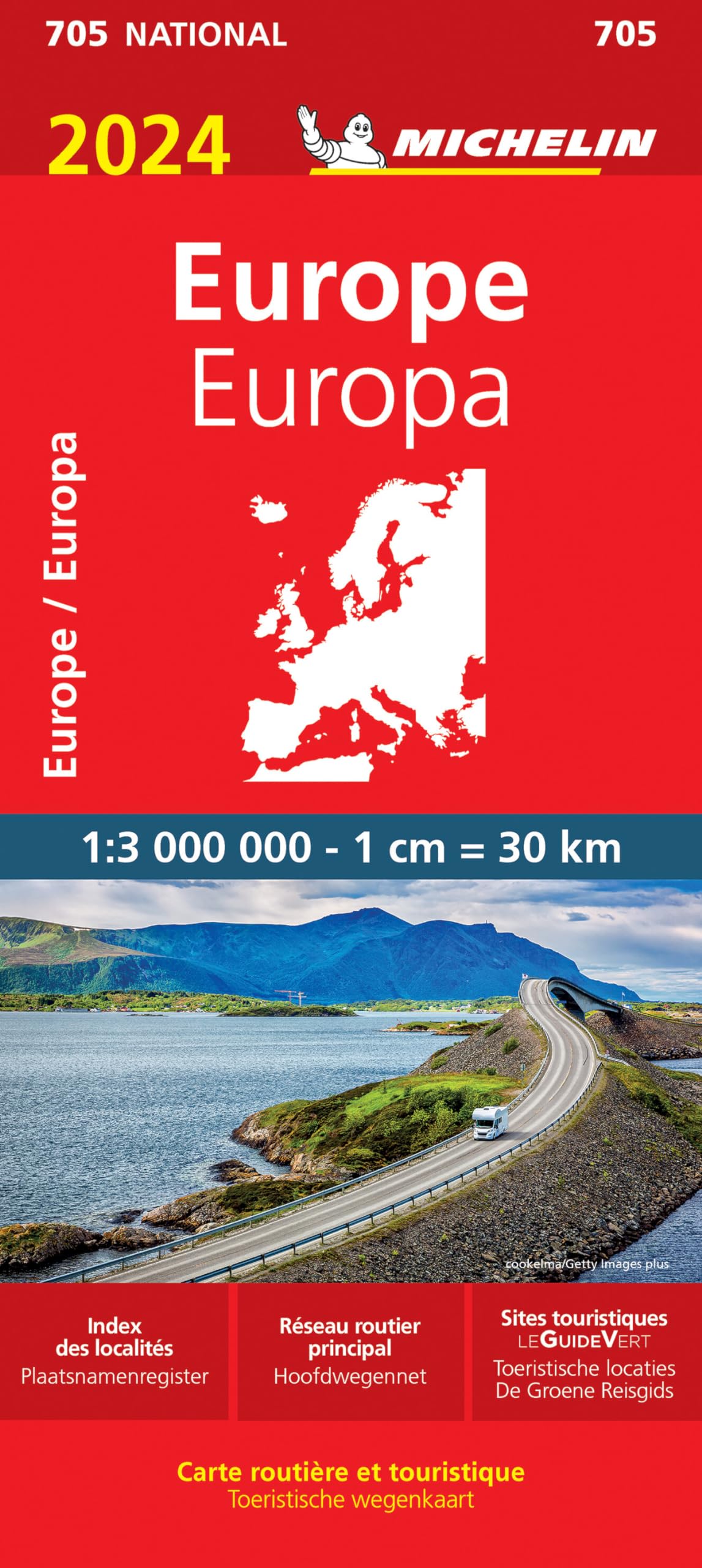 Europe main roads+tourist.pl. 2024 (705) book