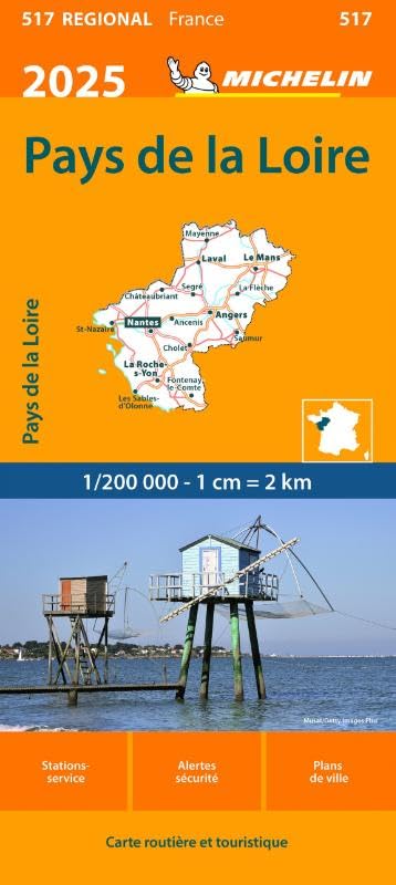 PAYS DE LA LOIRE 10517 2025: wegenkaart schaal 1:200.000 (Regionale kaarten Michelin) Leisure, Home & Garden