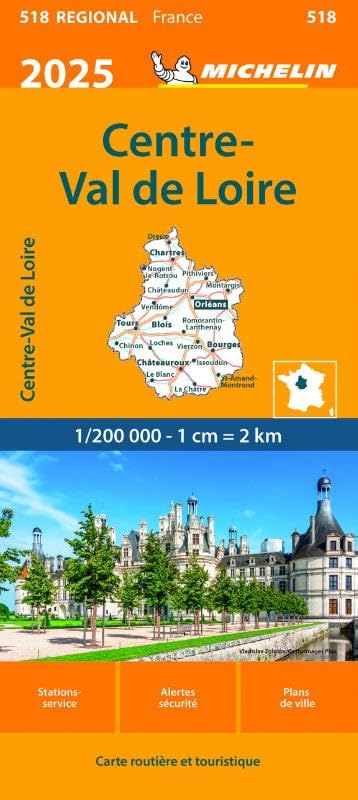 CENTRE VAL DE LOIRE 10518 2025: wegenkaart schaal 1:200.000 (Regionale kaarten Michelin) Leisure, Home & Garden