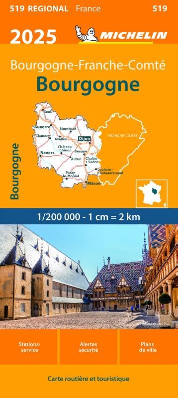BOURGOGNE 10519 2025: wegenkaart schaal 1:200.000 (Regionale kaarten Michelin) Leisure, Home & Garden