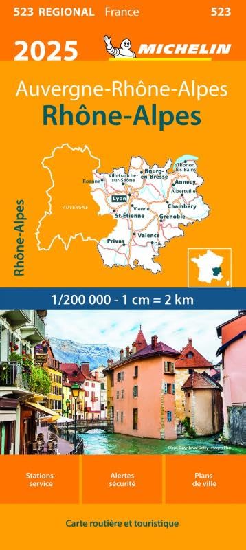 RHÔNE ALPES 10523 2025: wegenkaart Schaal 1 : 200.000 (Regionale kaarten Michelin) Leisure, Home & Garden