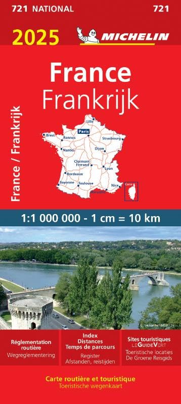 FRANCE FRANKRIJK 11721 2025: wegenkaart Schaal 1 : 1.000.000 (Nationale kaarten Michelin) Leisure, Home & Garden