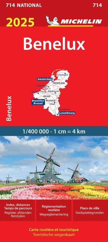 BENELUX 11714 2025: wegenkaart Schaal 1 : 400.000 (Nationale kaarten Michelin) Leisure, Home & Garden