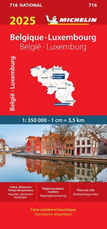 BELGIQUE LUXEMBOURG BELGIE LUXEMBURG 11716 2025: wegenkaart Schaal 1 : 350.000 (Nationale kaarten Michelin) Leisure, Home & Garden