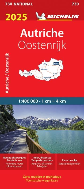 AUTRICHE OOSTENRIJK 11730 2025: wegenkaart Schaal 1 : 400.000 (Nationale kaarten Michelin) Leisure, Home & Garden