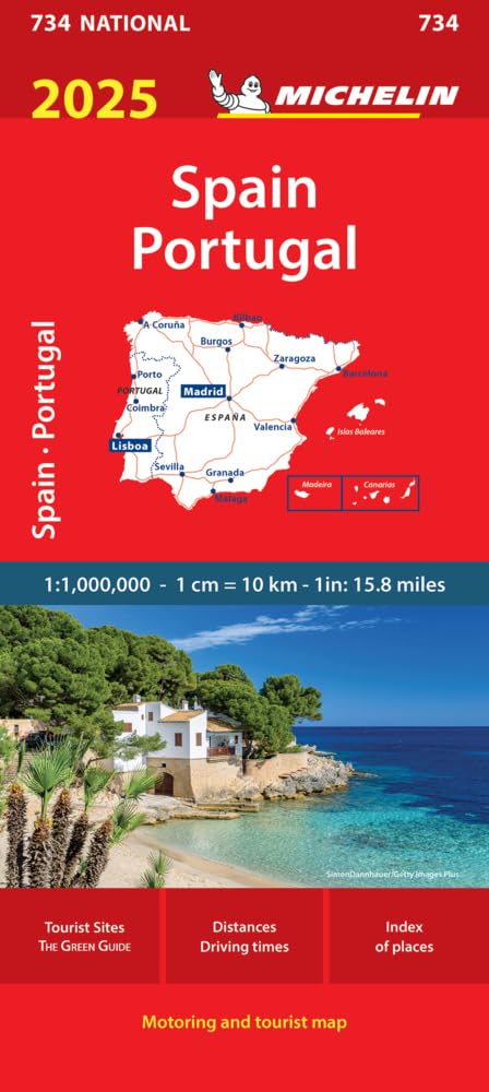 Spain & Portugal 2025 - Michelin National Map 734 Leisure, Home & Garden