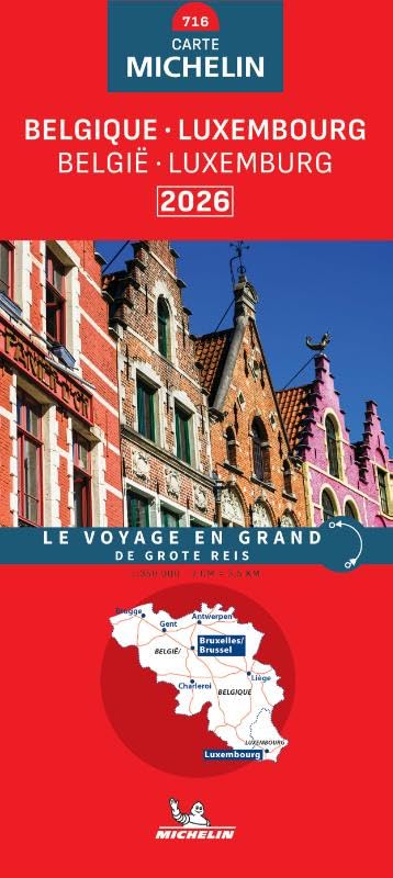 BELGIQUE LUXEMBOURG BELGIE LUXEMBURG 11716 2026: wegenkaart 1:400 000 (Nationale kaarten Michelin) Leisure, Home & Garden