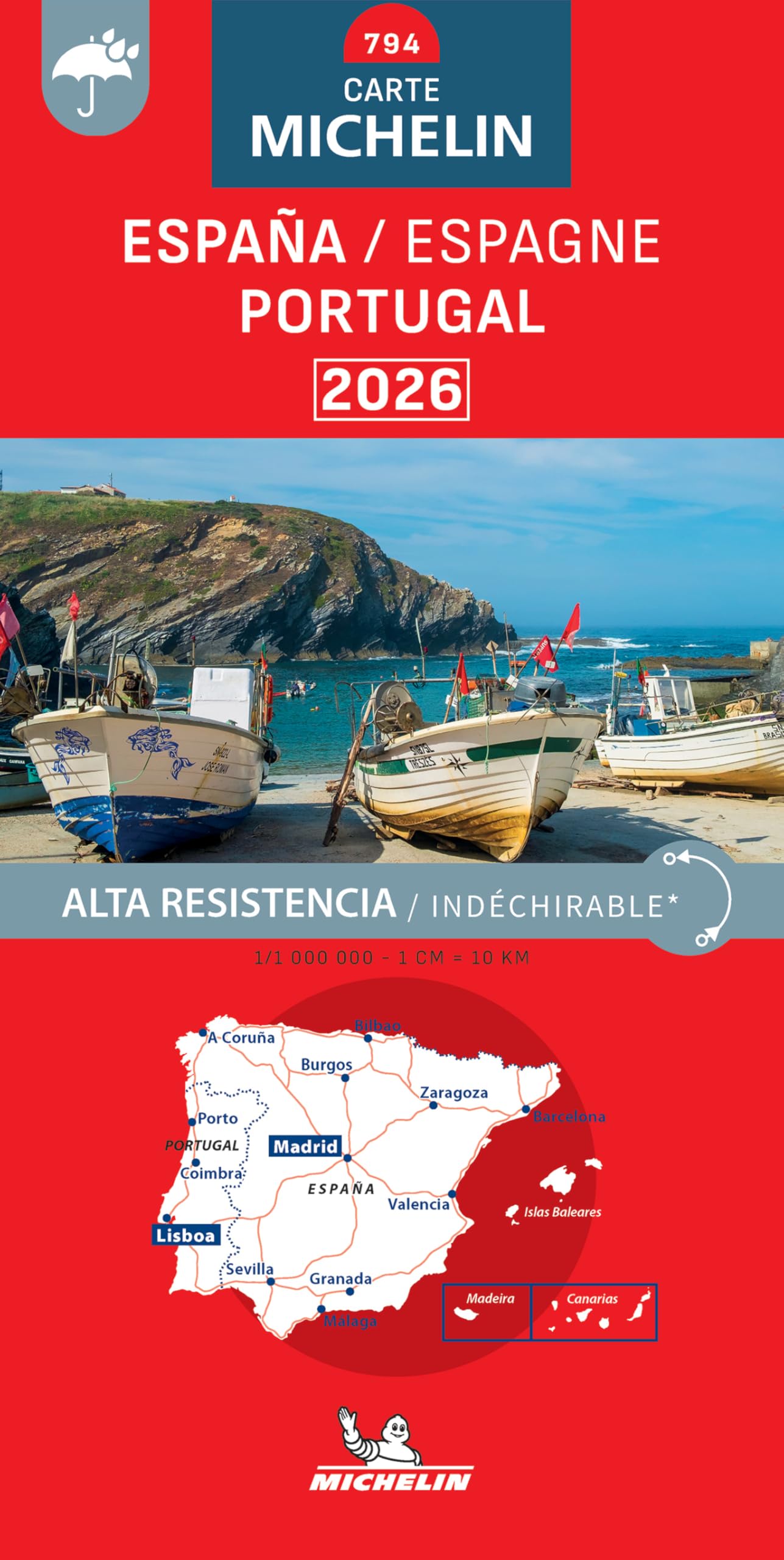 Carte Nationale Espagne, Portugal 2026 - Indéchirable book