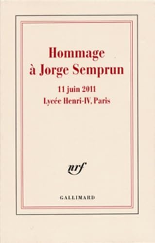 Hommage à Jorge Semprun: 11 juin 2011 - Lycée Henri IV, Paris Art & Literature