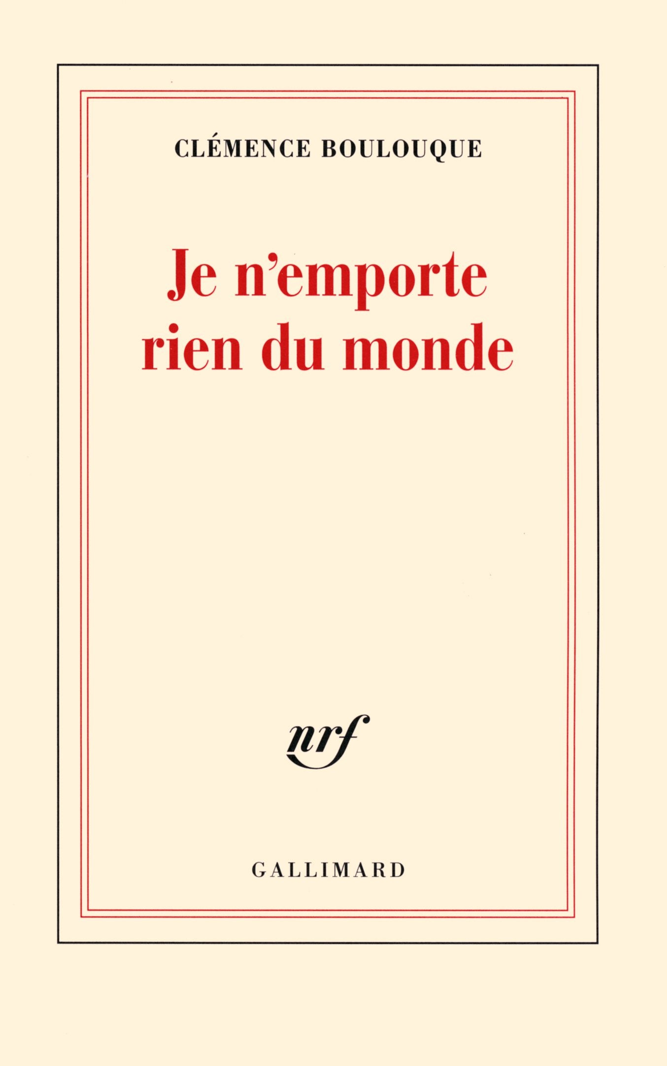 Je n'emporte rien du monde Contemporary literature
