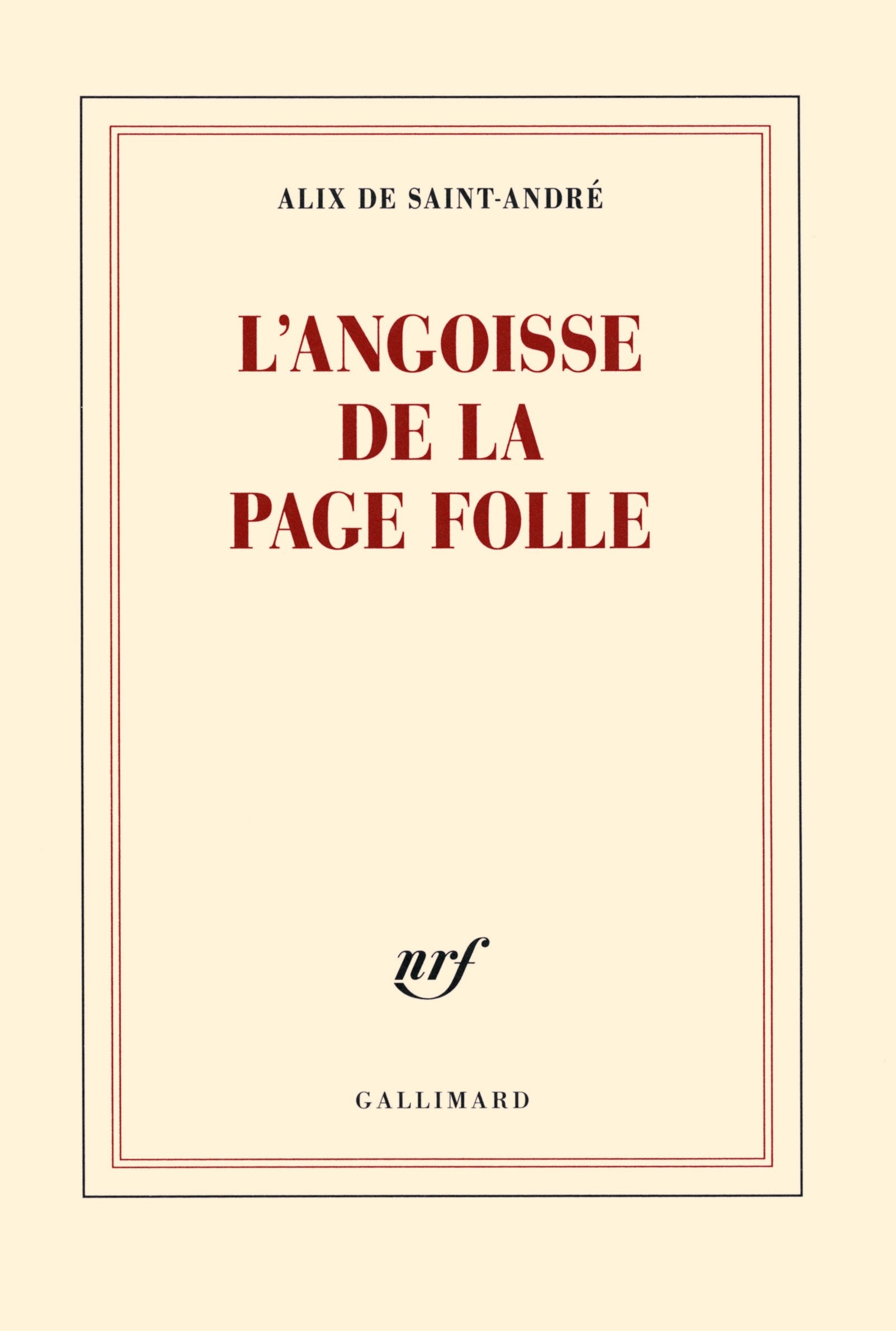 L'angoisse de la page folle book