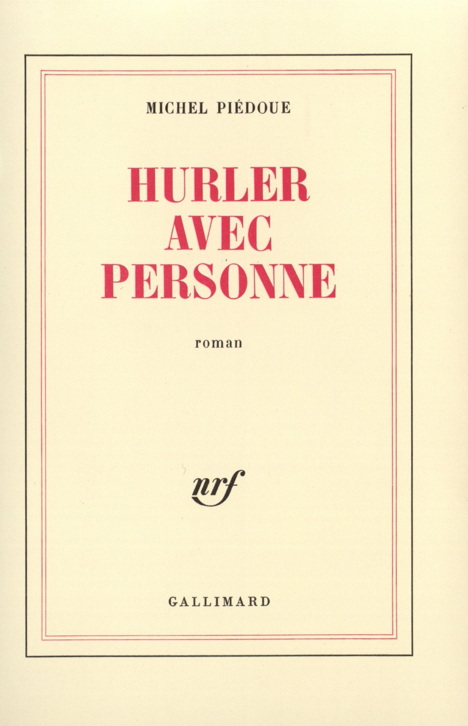 Hurler avec personne book