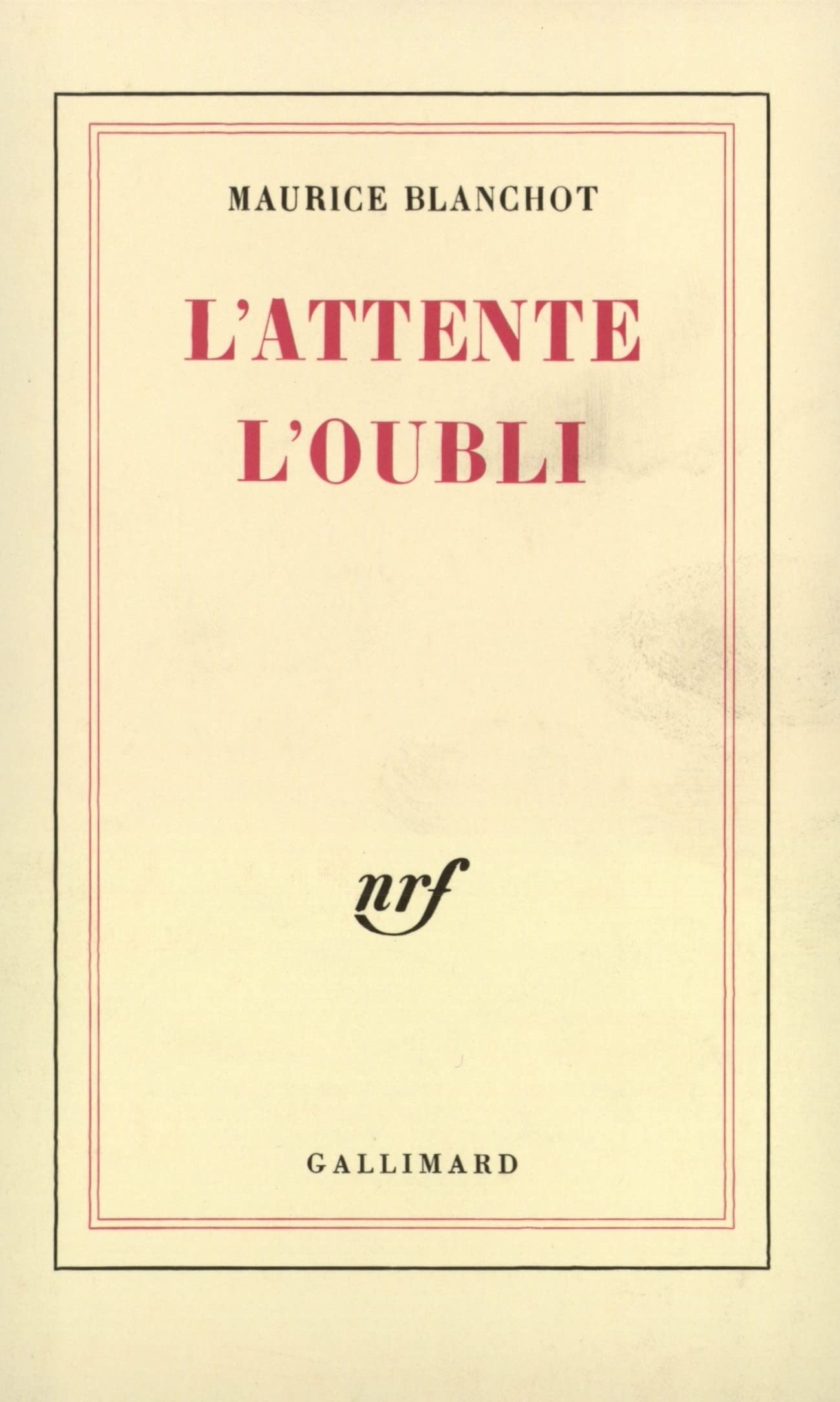 L'Attente l'oubli book