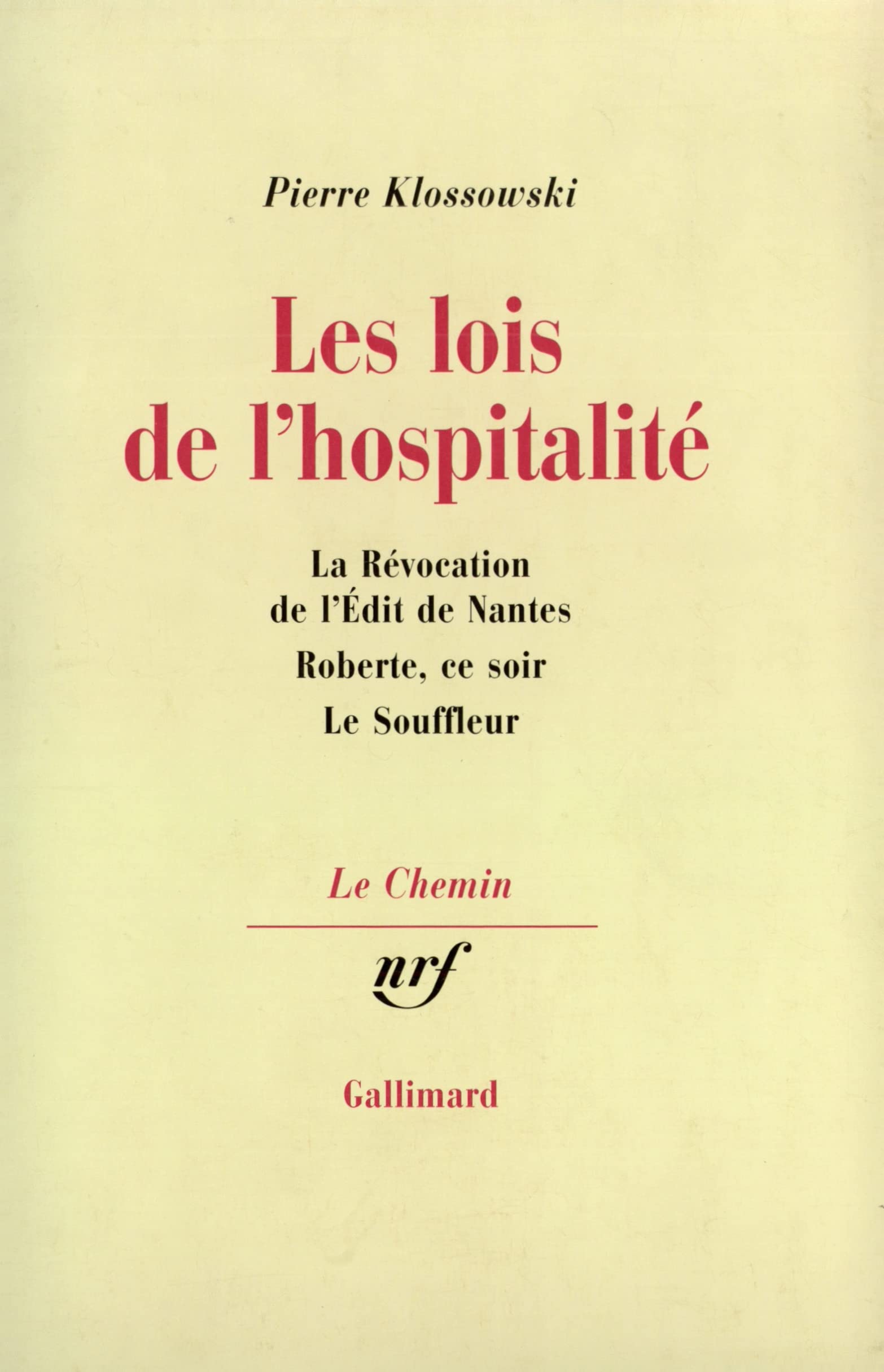 Les Lois de l'hospitalité. La Révocation de l'édit de Nantes. Roberte, ce soir book