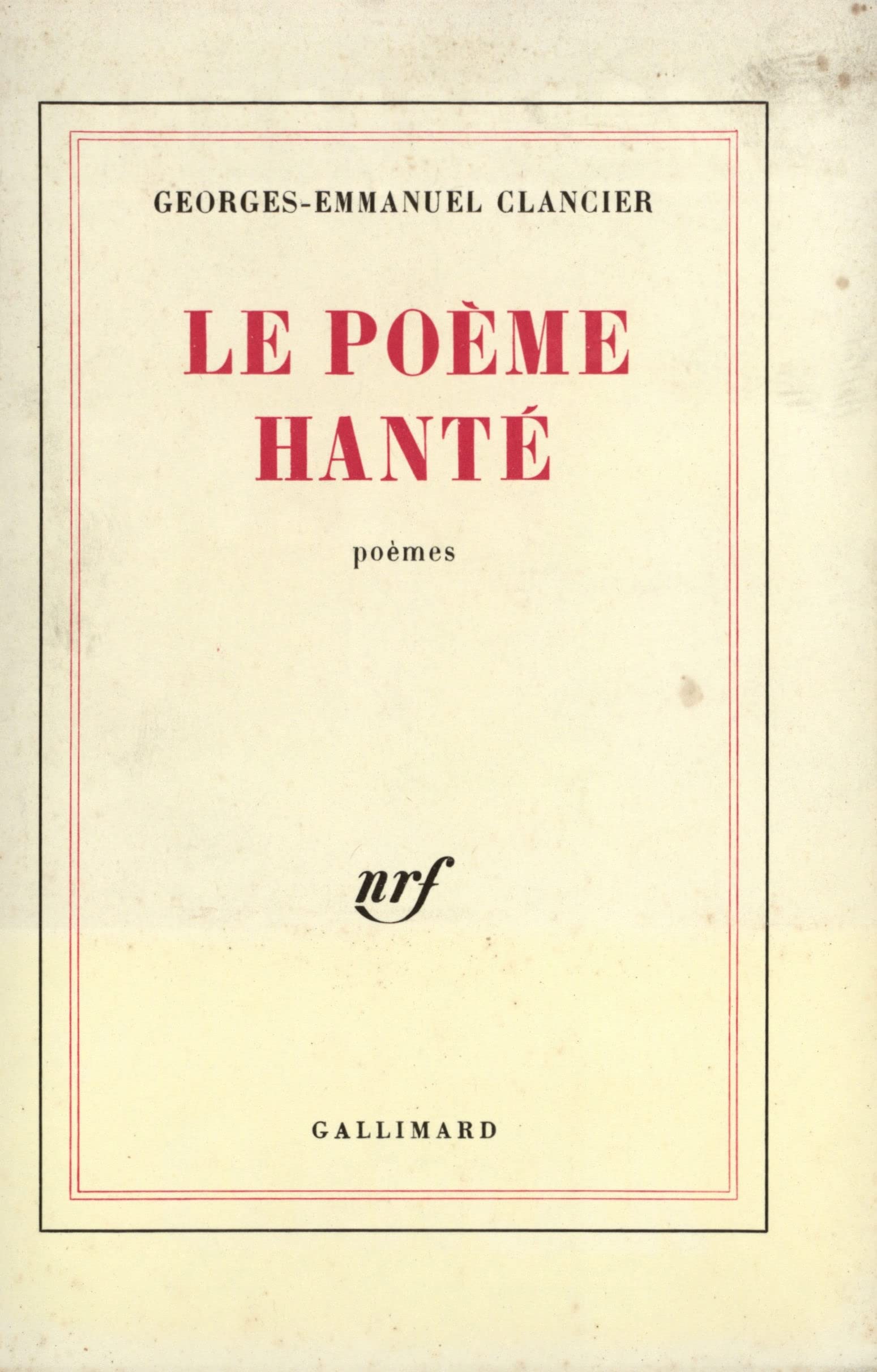 Le poème hanté : poèmes book
