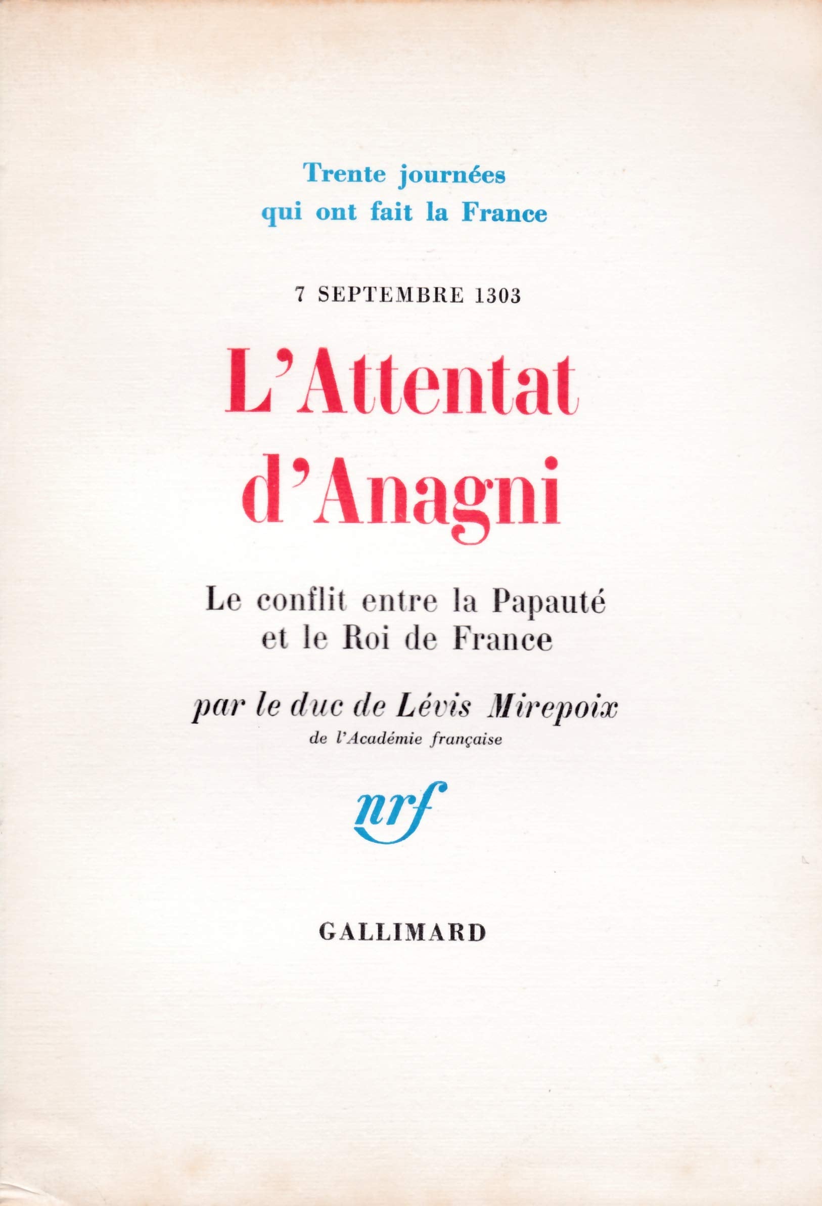 L'attentat d'anagni (7 septembre 1303) book