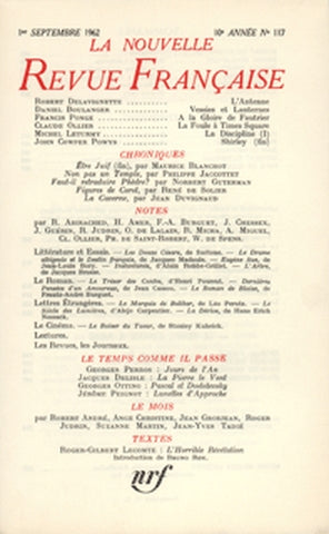 Nouvelle revue française, n° 117 book