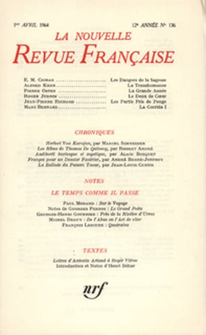Nouvelle revue française, n° 136 Books