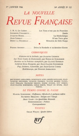 Nouvelle revue française, n° 157 Books