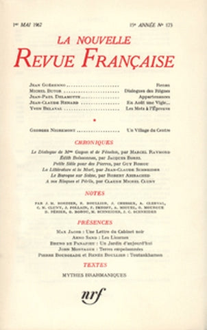 Nouvelle revue française, n° 173 Books