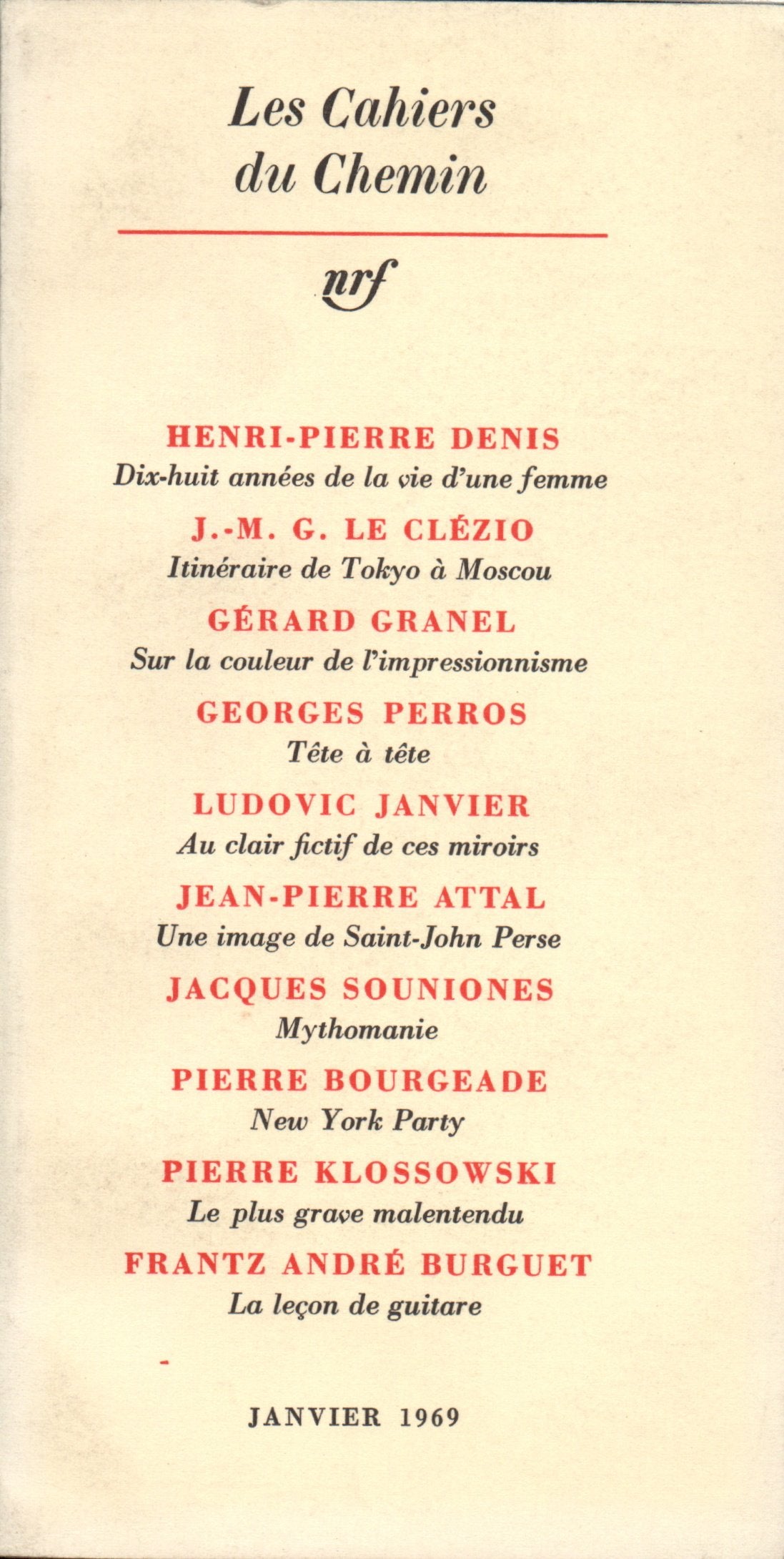 Les cahiers du chemin 5 (15 janvier 1969) (Cahiers Chemin) Reference Books