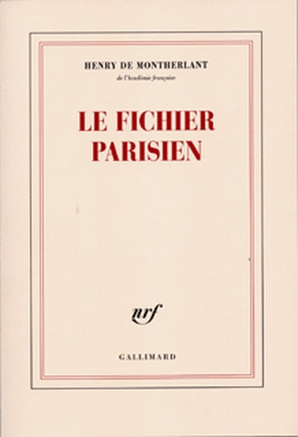 Le Fichier parisien book
