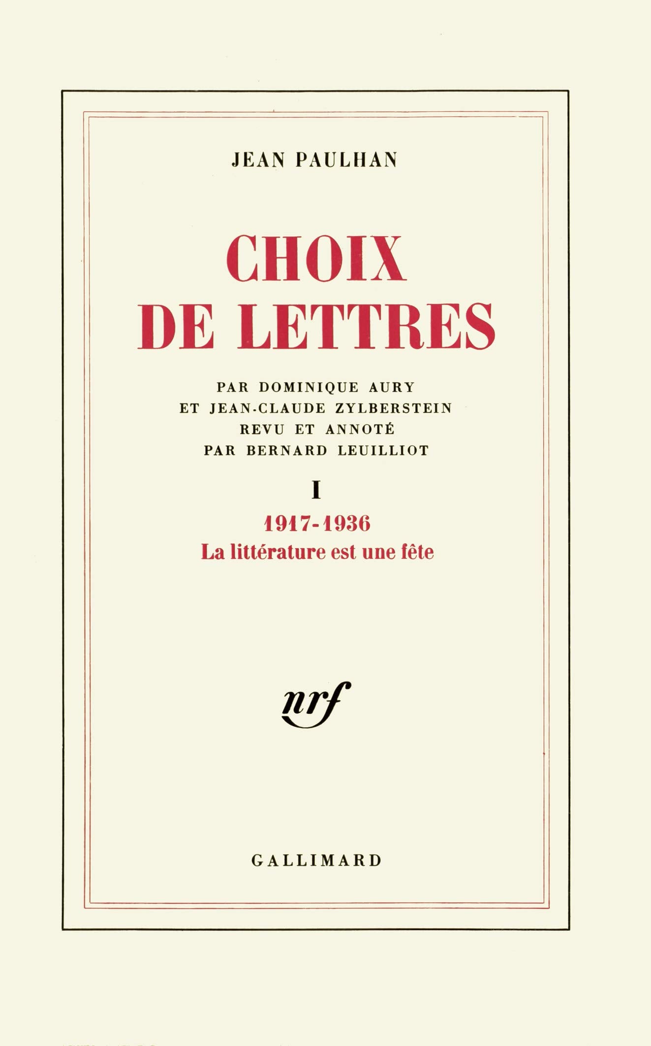 Choix de lettres (Tome 1-1917-1936) book