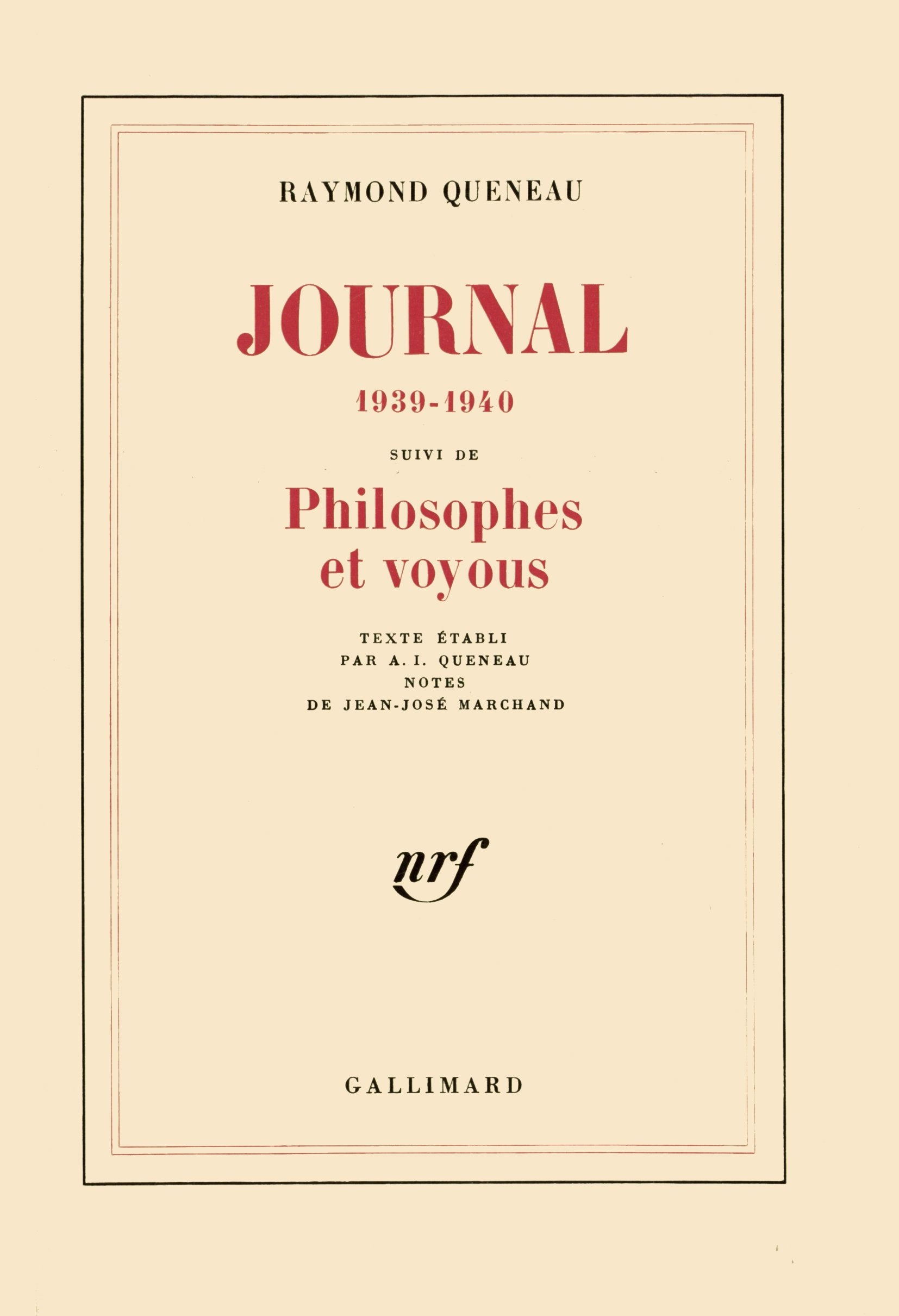 Journal, 1939-1940 : Philosophes et voyous book