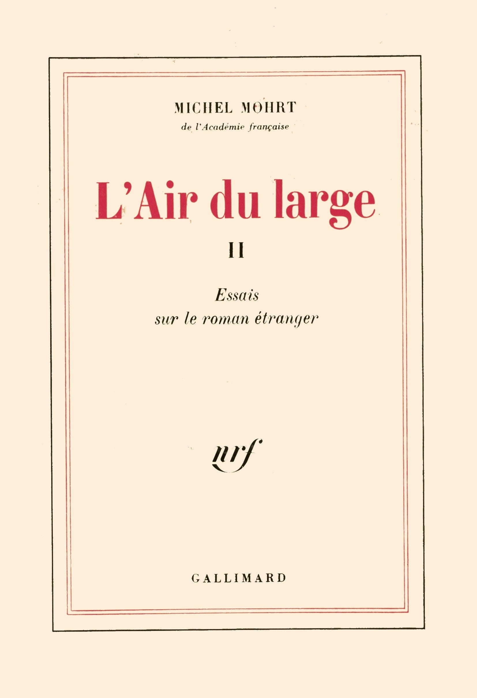 L'Air du large (Tome 2): Essais sur le roman étranger book