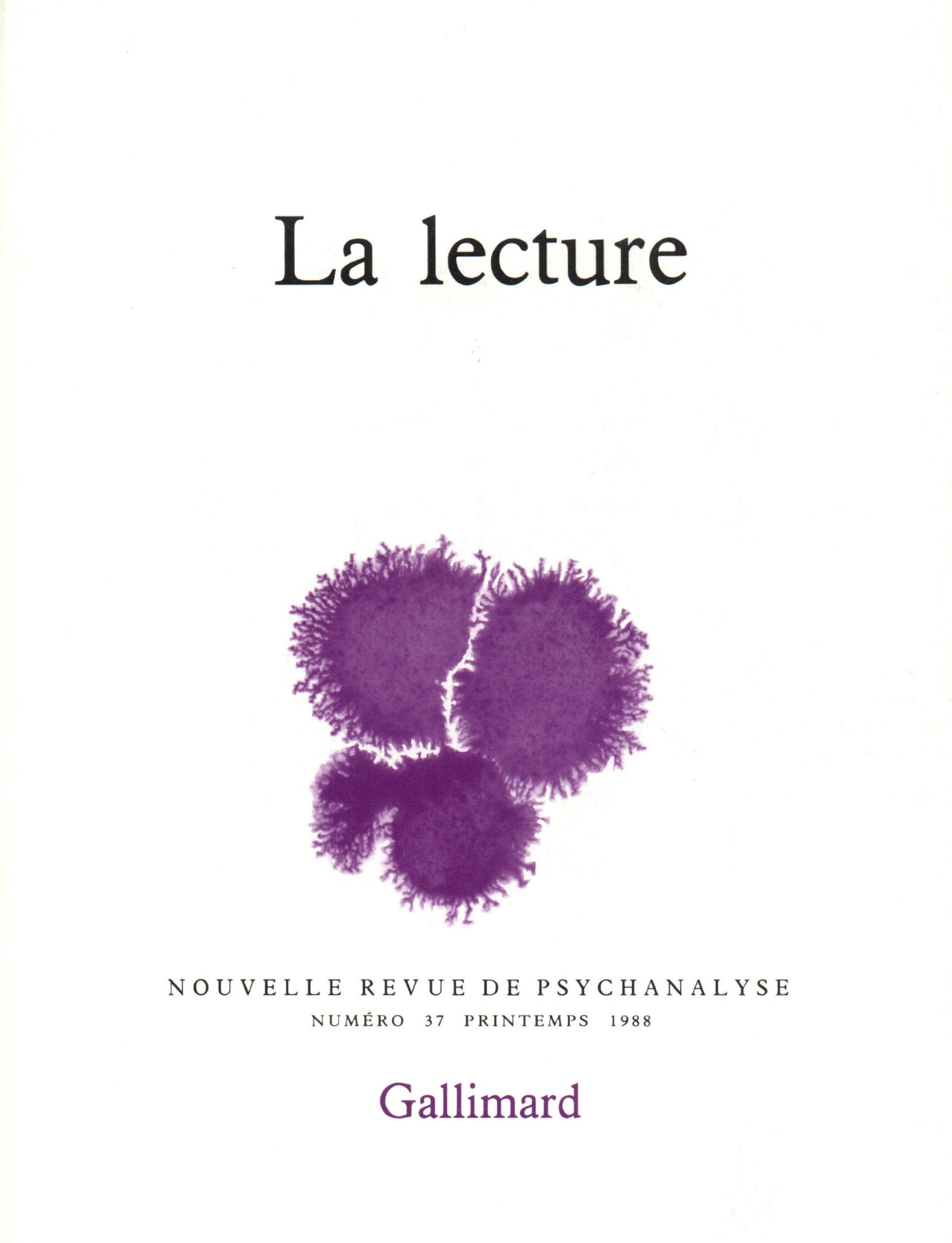 Nouvelle Revue de psychanalyse no 37 : La Lecture book