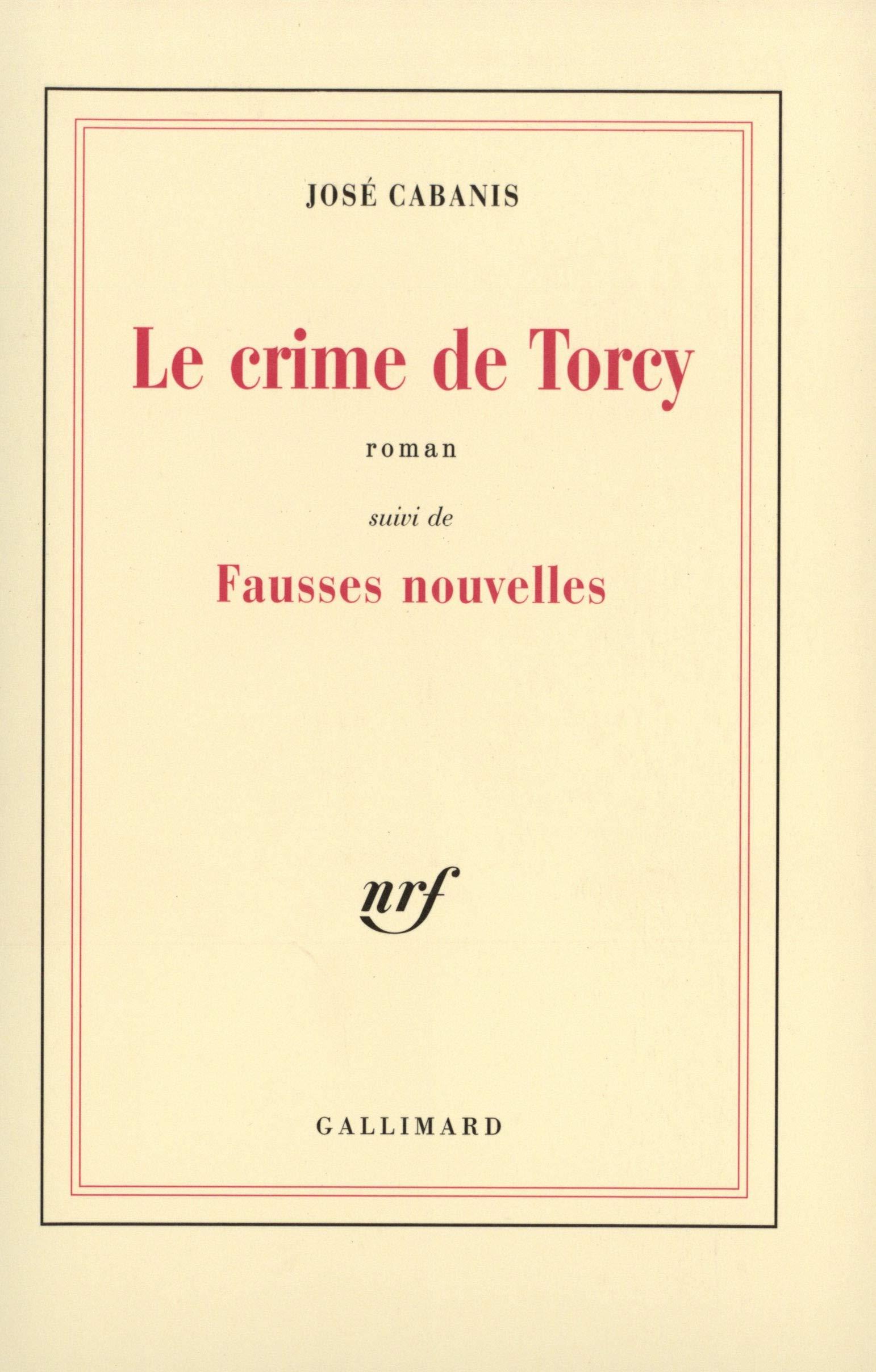 Le Crime de Torcy / Fausses nouvelles Contemporary literature