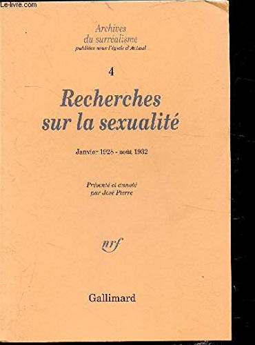 Recherches sur la sexualité: Janvier 1928 - Août 1932 book