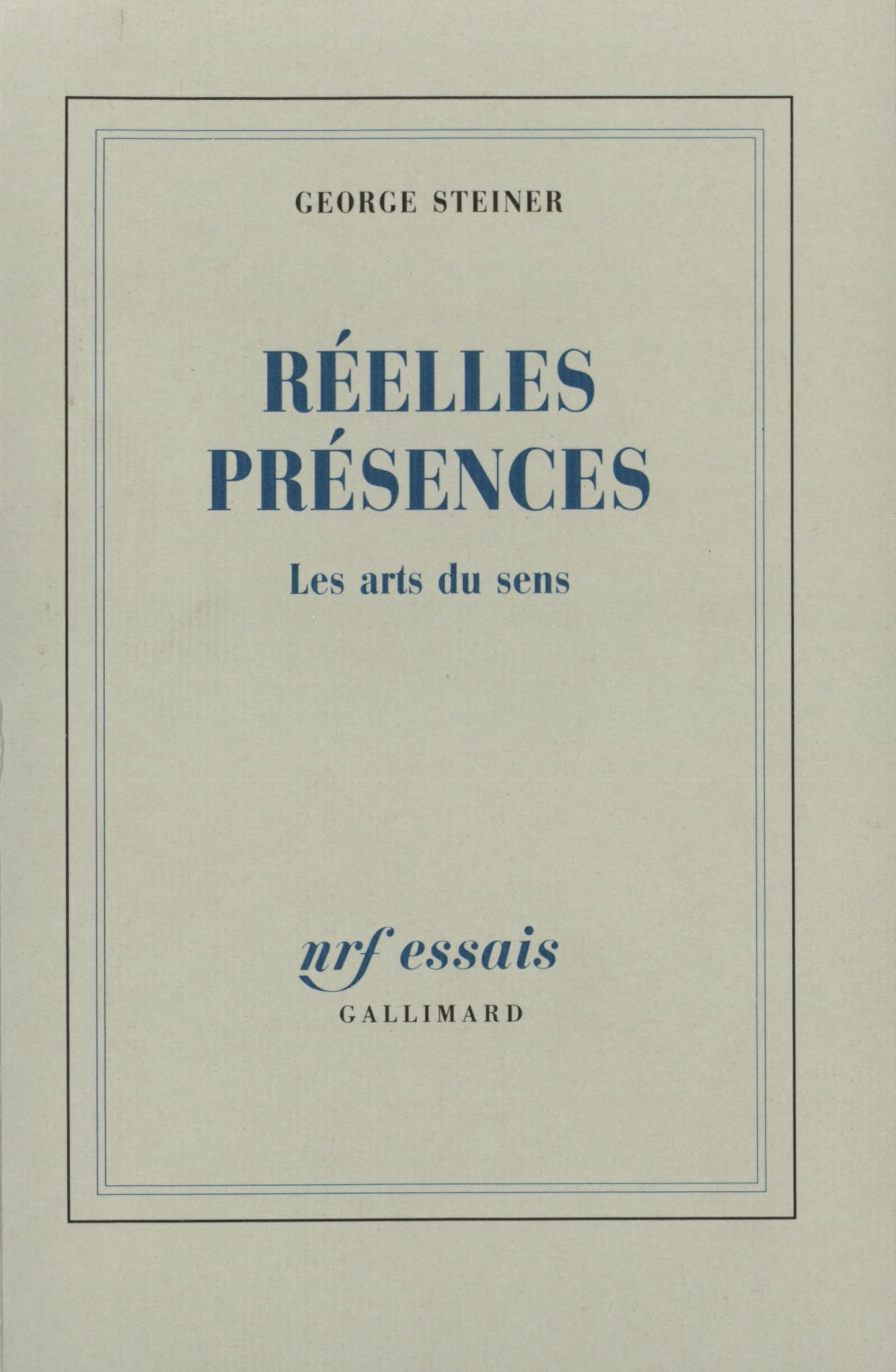 Réelles présences: Les arts du sens Essays & Short Stories