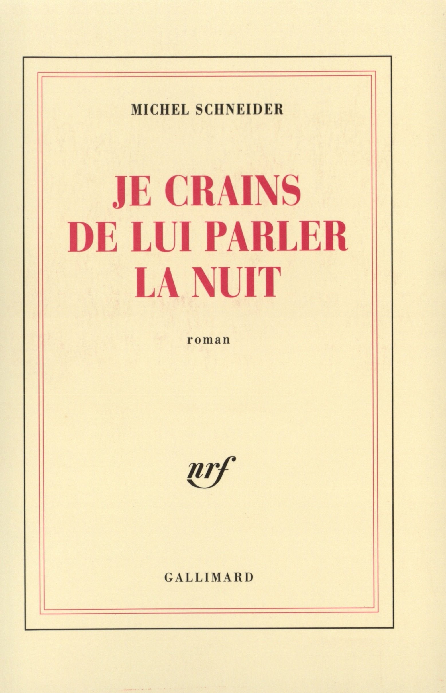 Je crains de lui parler la nuit book